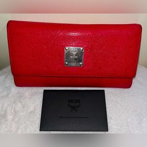 Red Long MCM Wallet